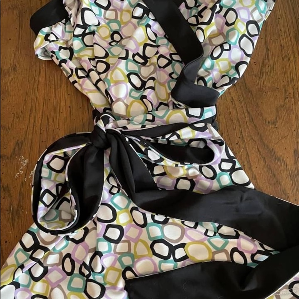 BCBG sleeveless silk blouse.